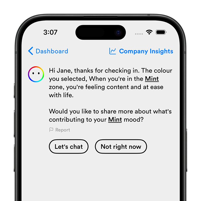 MOOD.ai app chat preview